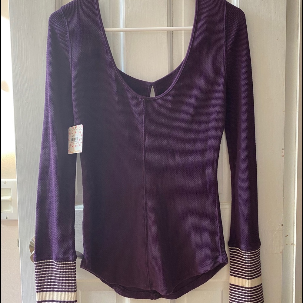 Free People Thermal Cuff Shirt NWT